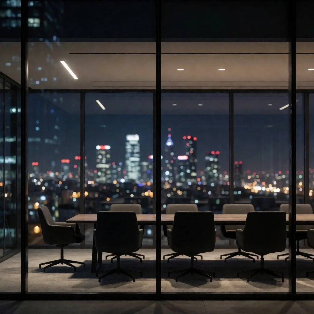 Levent ofis iç mekan gece