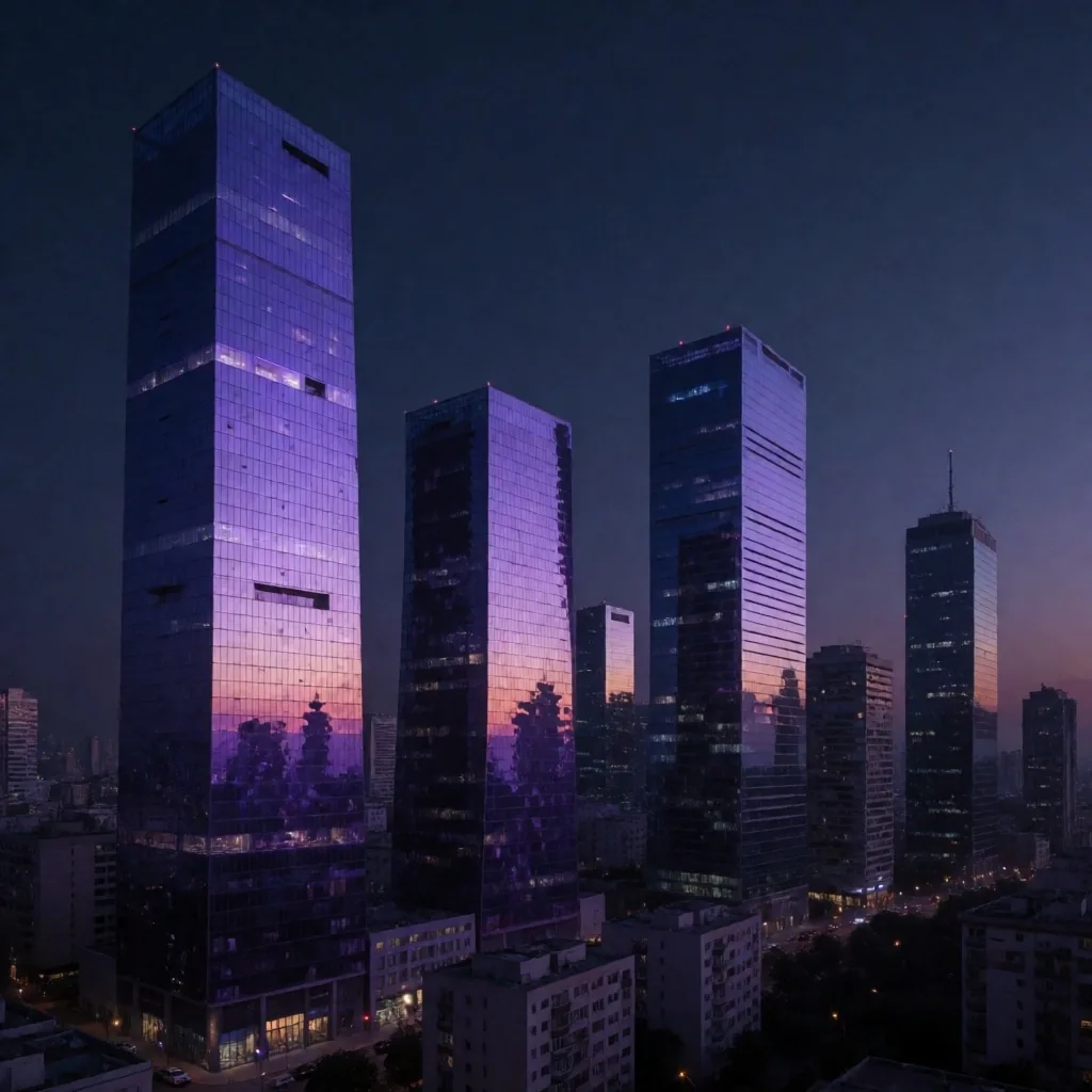 Levent, İstanbul gece skyline görünümü