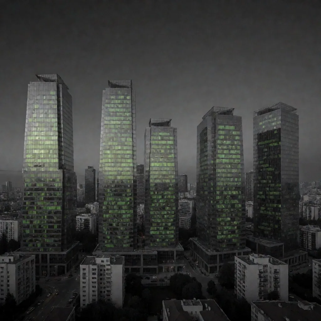 Levent, İstanbul gece silüeti
