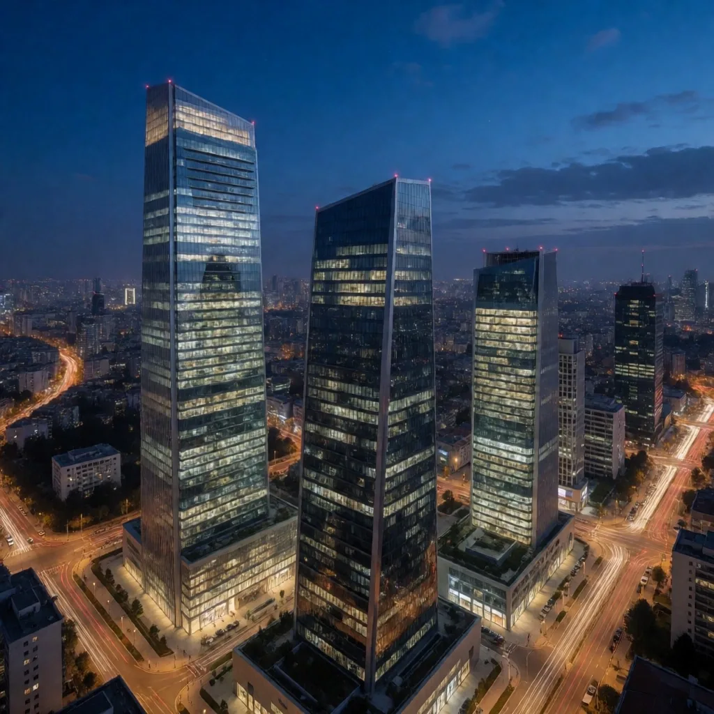 Levent İstanbul gece silüeti
