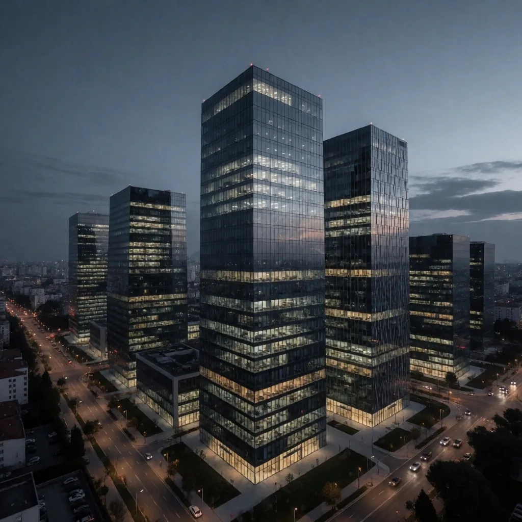 Levent İstanbul gece silüeti