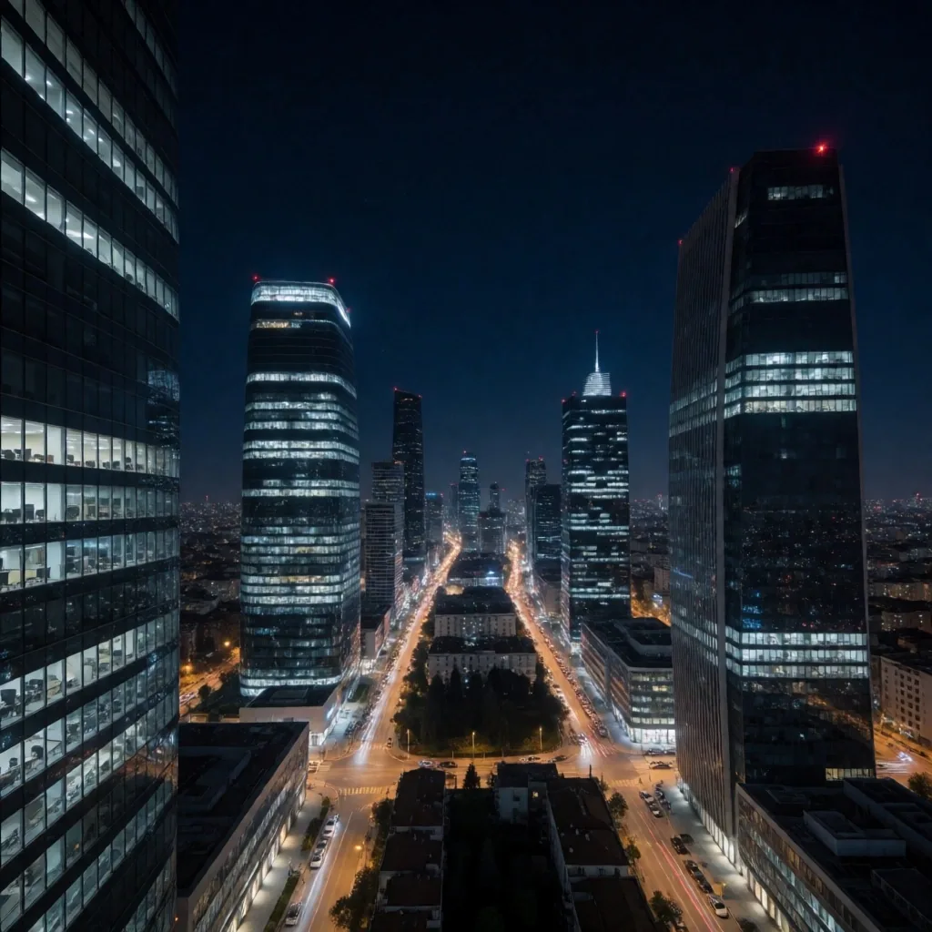 Levent, İstanbul gece manzarası