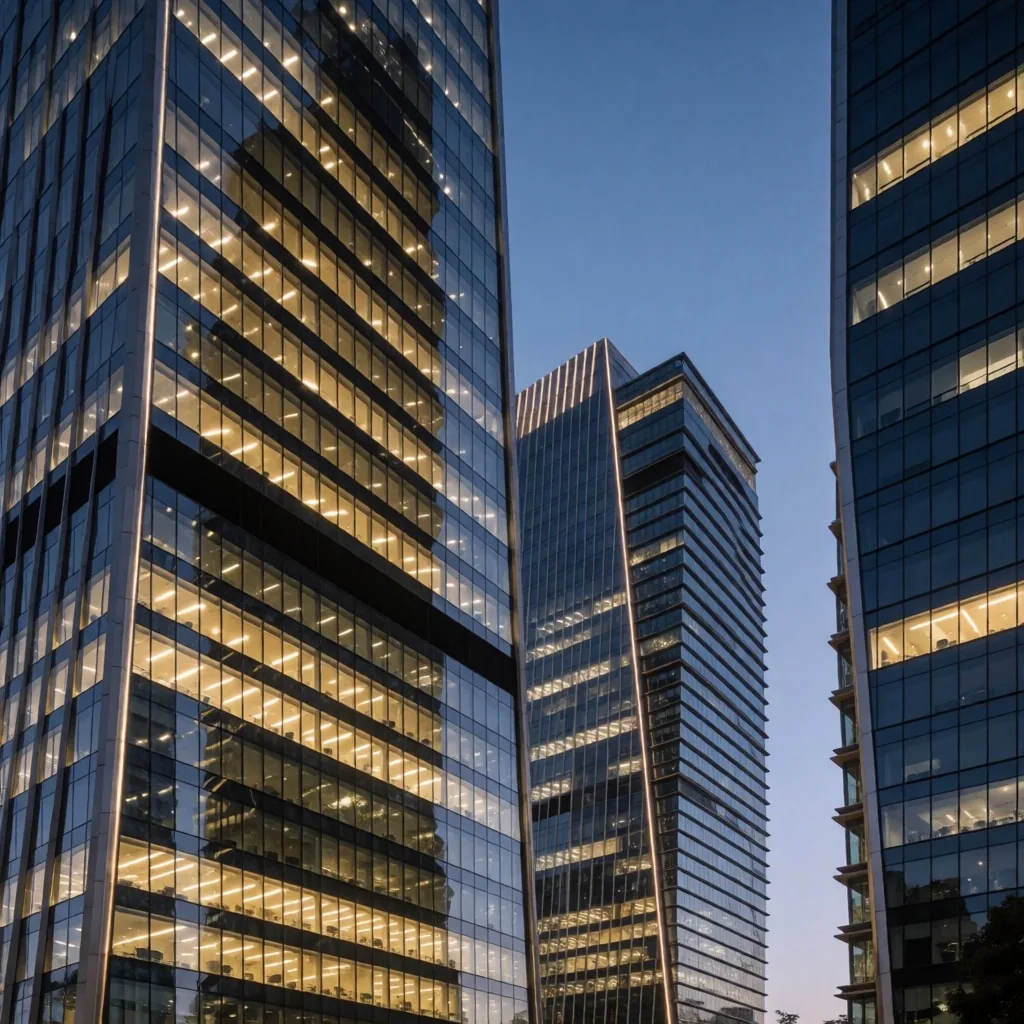 Levent İstanbul gece şehir silüeti